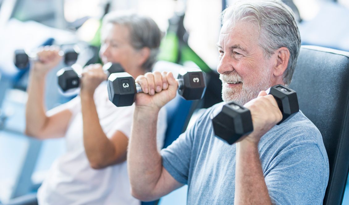 Clients working at the gym 